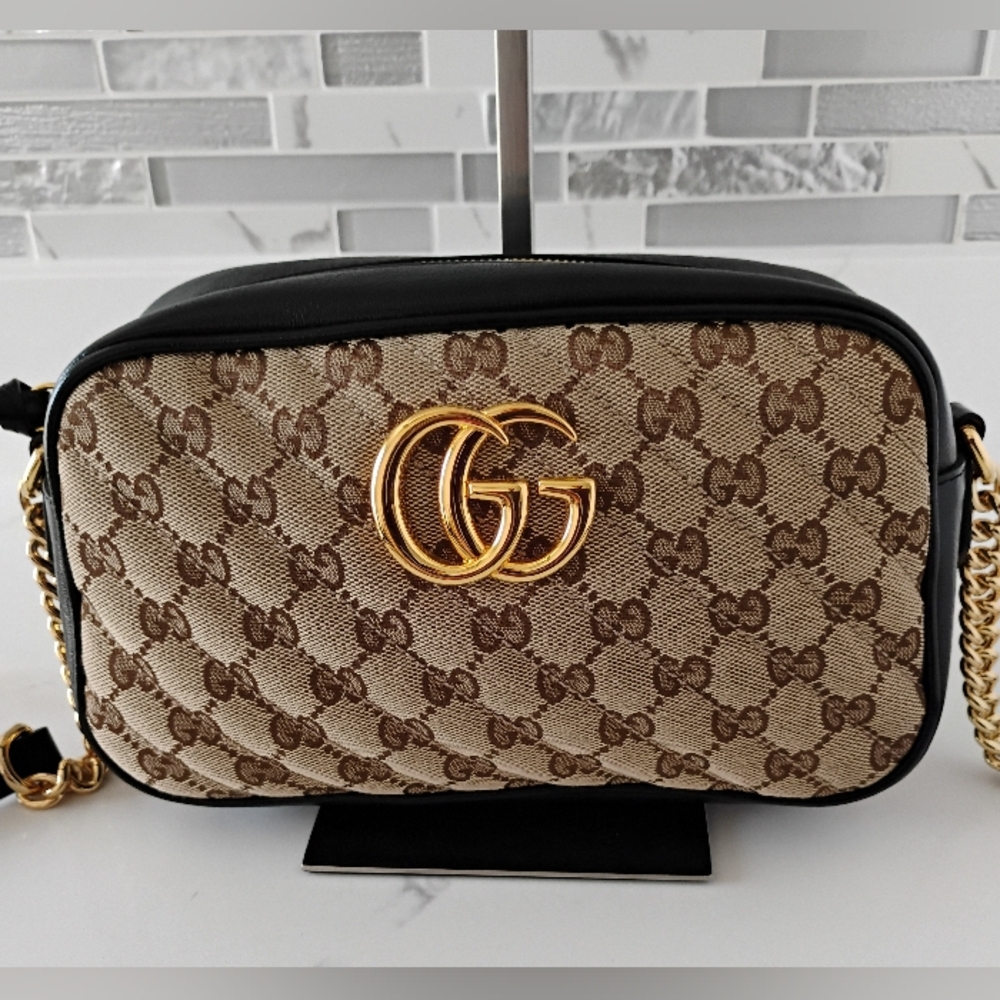 Gucci Marmont Crossbody Bag Monogram Matellase EUC - Picture 4 of 15